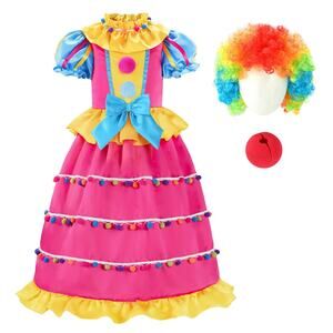 New Girls Size 10-12 3 Piece Halloween or Cosplay Clown Costume